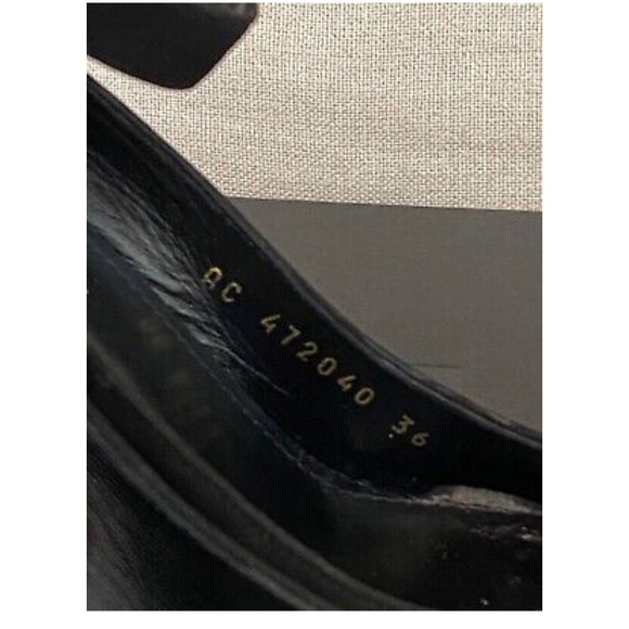 Saint Laurent YSL LouLou Black Suede Mary Jane Ankle Strap Pumps Gold 36 6 95mm - Picture 4 of 8